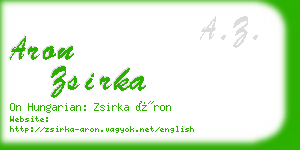 aron zsirka business card